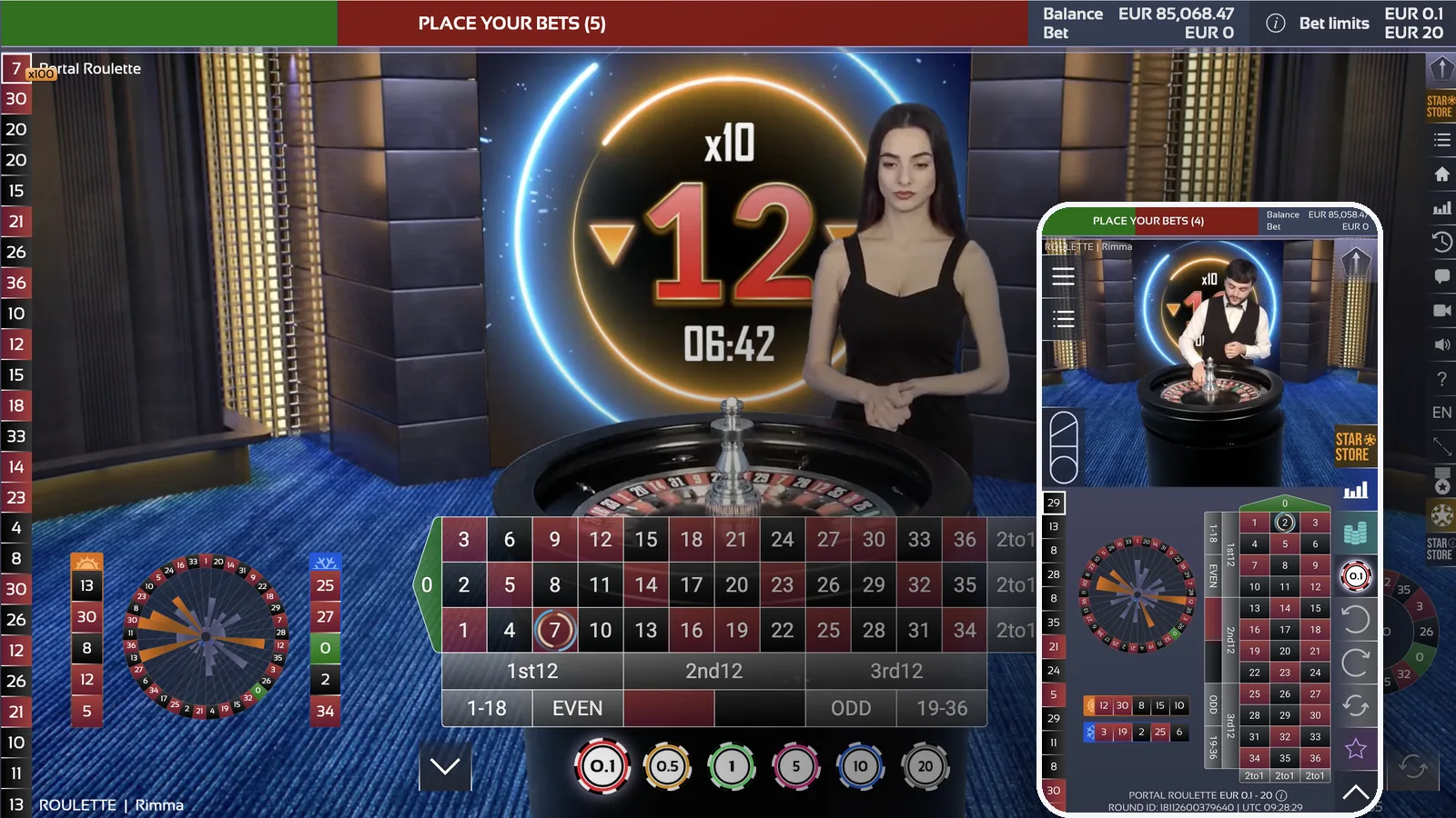 Ruleta con crupier en vivo